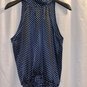 Blue polkadot blouse